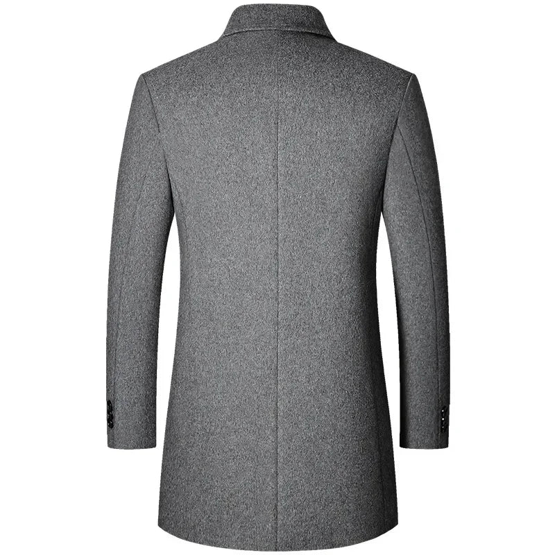 Elegant mellomlang herremantel i koreansk stil, trenchcoat med slag for moderne urban look