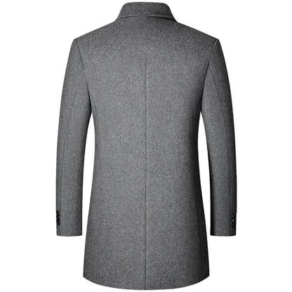 Elegant mellomlang herremantel i koreansk stil, trenchcoat med slag for moderne urban look