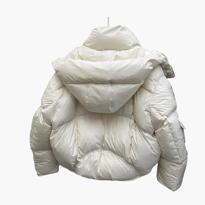 Chaqueta acolchada corta gruesa para mujer estilo urbano invierno