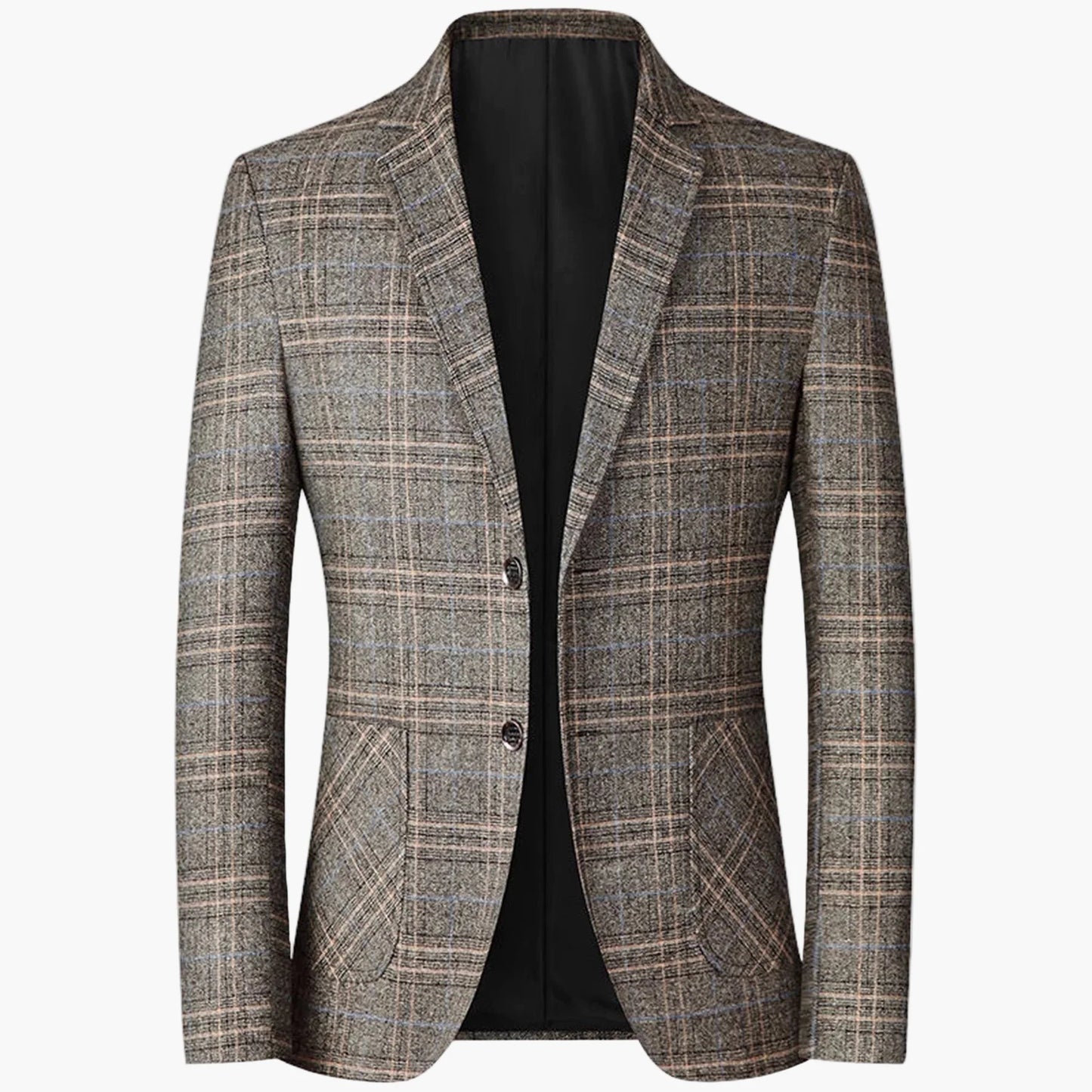 Elegant men's plaid suit jacket modern style for business or formal occasions