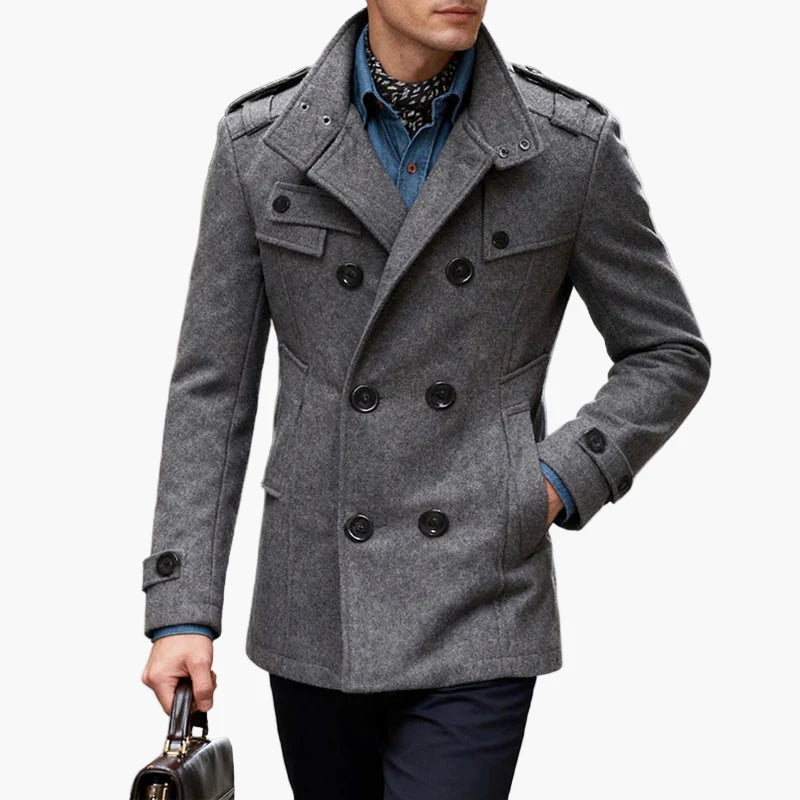 Cappotto caban elegante da uomo, stile urbano chic, perfetto per l'inverno