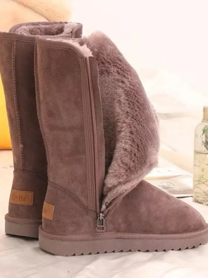 Bottes d'hiver hautes pour femme style classique confort douillet