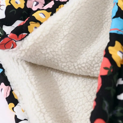 Boho pikowana kurtka damska w kwiatowy wzór oversize, idealna na wiosnę
