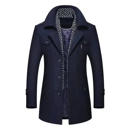 Elegant lång kappa för herr – Chic och bekväm urban stil