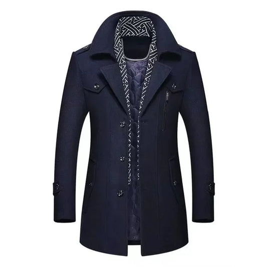Lang, elegant og moderne frakke til mænd – Chic og komfortabel urban stil