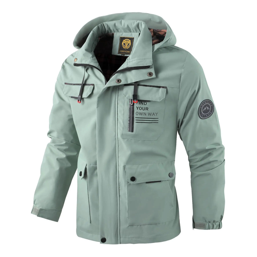 Veste à capuche homme coupe-vent et imperméable avec multiples poches