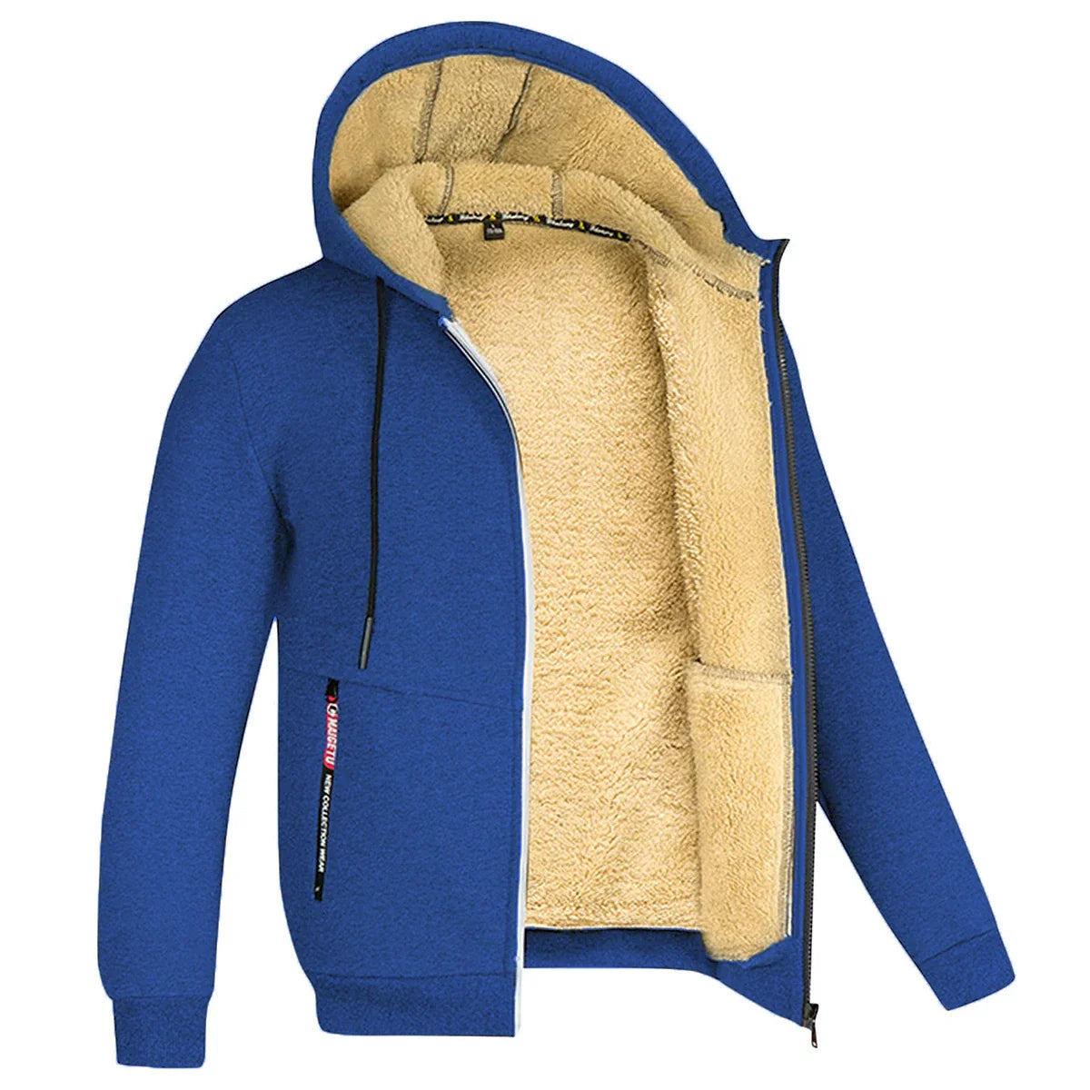 Derek – Zip-hoodie med sherpa-foder för män