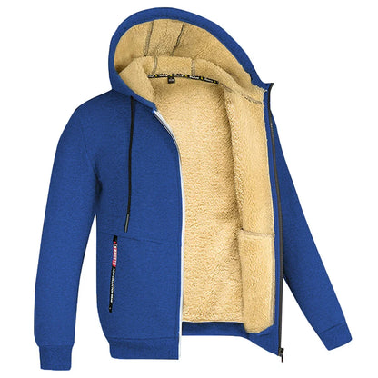 Derek – Zip-hoodie med sherpa-foder för män