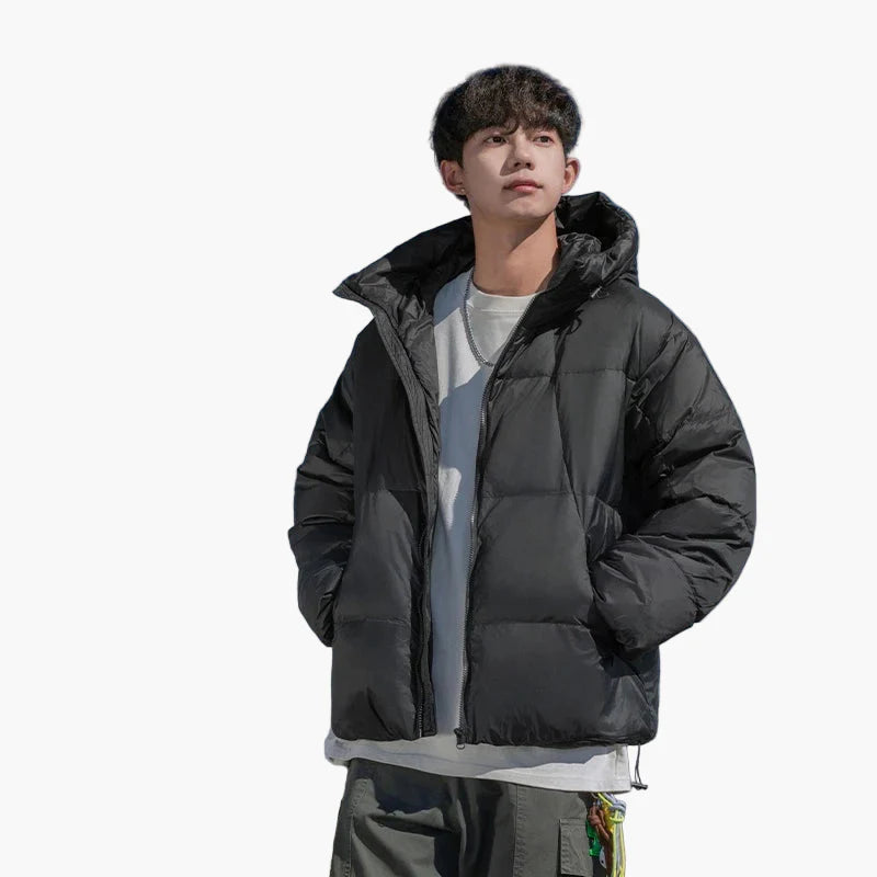 Oversized unisex dunjacka med huva i urban stil för vinter – Perfekt för vardag och utomhus
