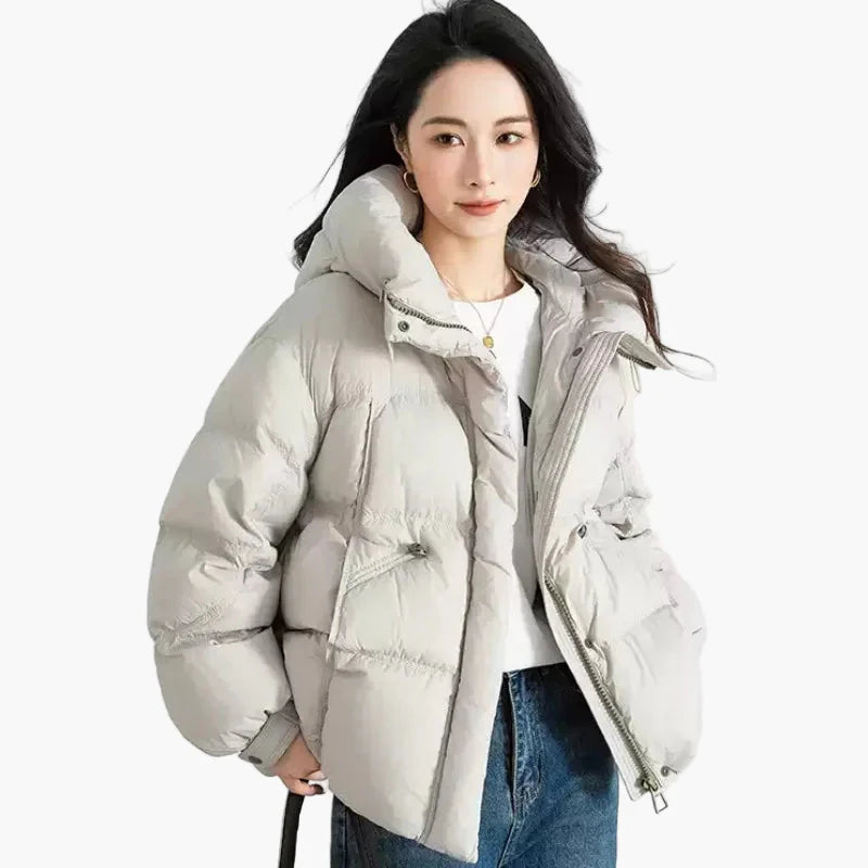 Oversized dunjacka för kvinnor i urban stil för en avslappnad look under vintern