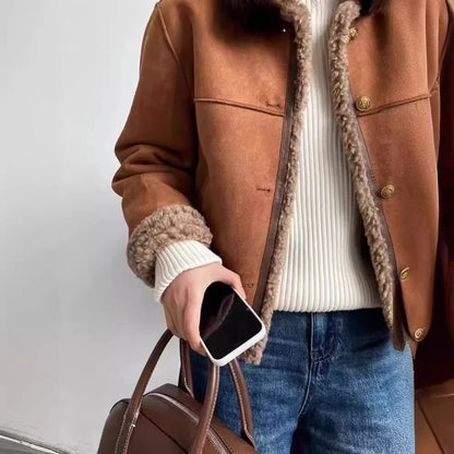 Kort pilotjacka för kvinnor i trendig avslappnad urban stil