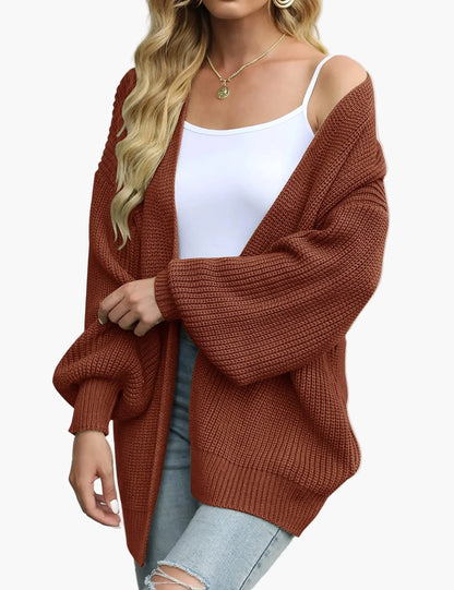 Casual damevest cardigan i oversize-stil til efterår og vinter