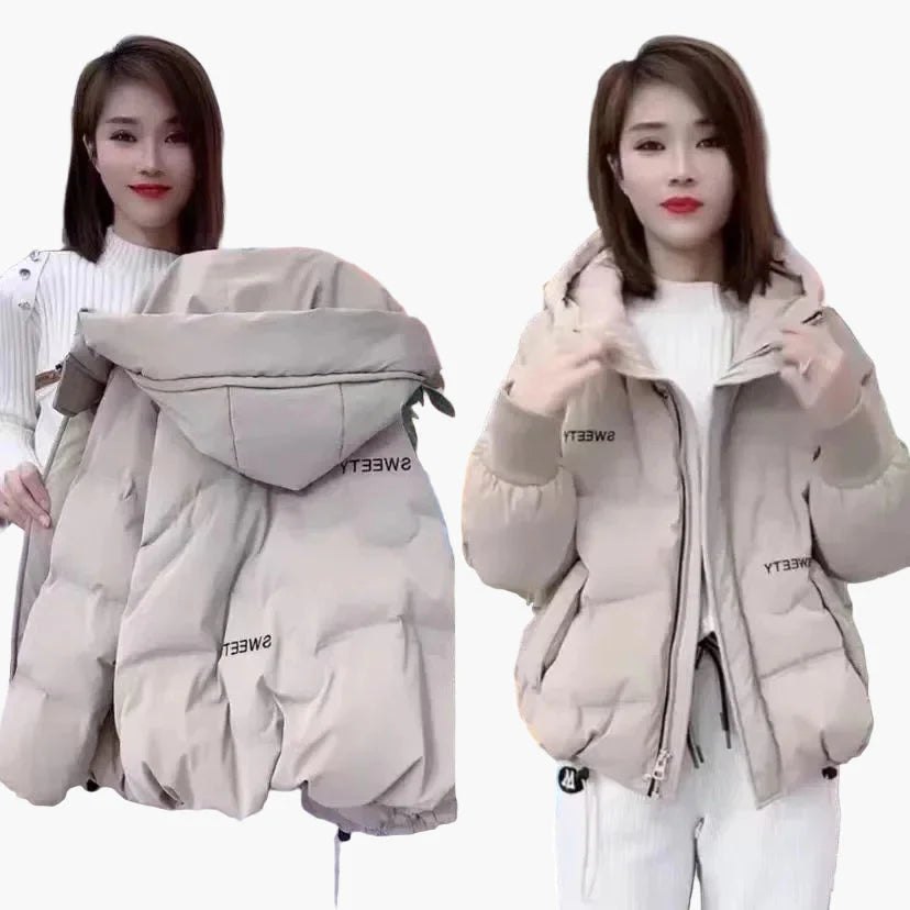 Chaqueta de invierno casual para mujer con capucha, estilo urbano, ideal para clima frío