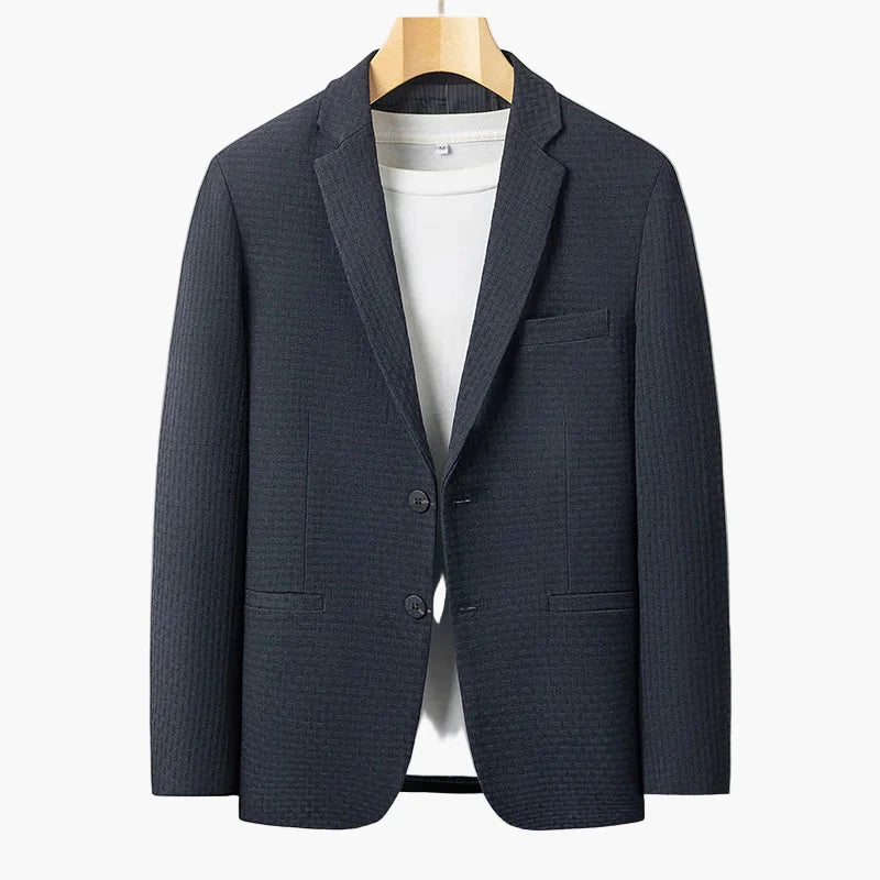 Avslappnad herrblazer i mångsidig urban stil för affärer och vardag