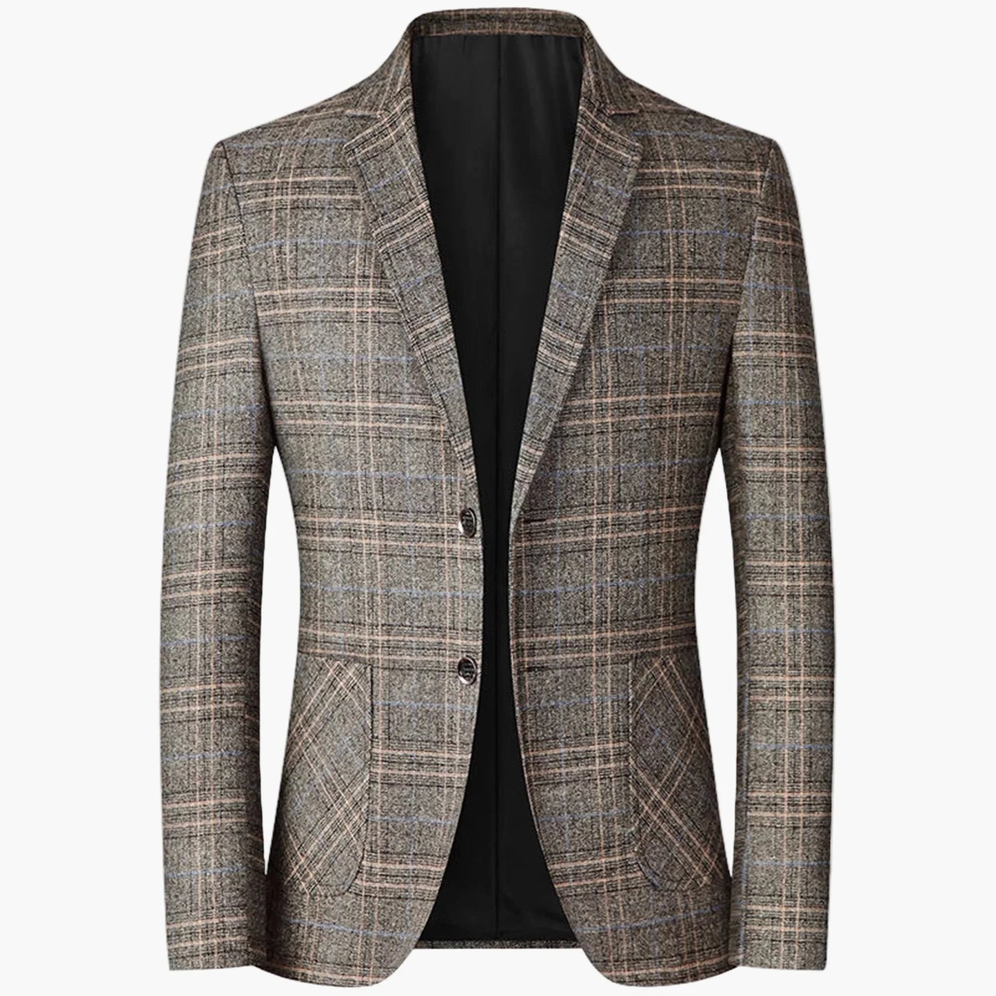 Elegant men's plaid suit jacket modern style for business or formal occasions