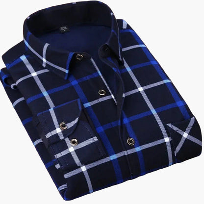 Camisa de cuadros casual para hombre, estilo clásico elegante, ideal para un look diario o profesional