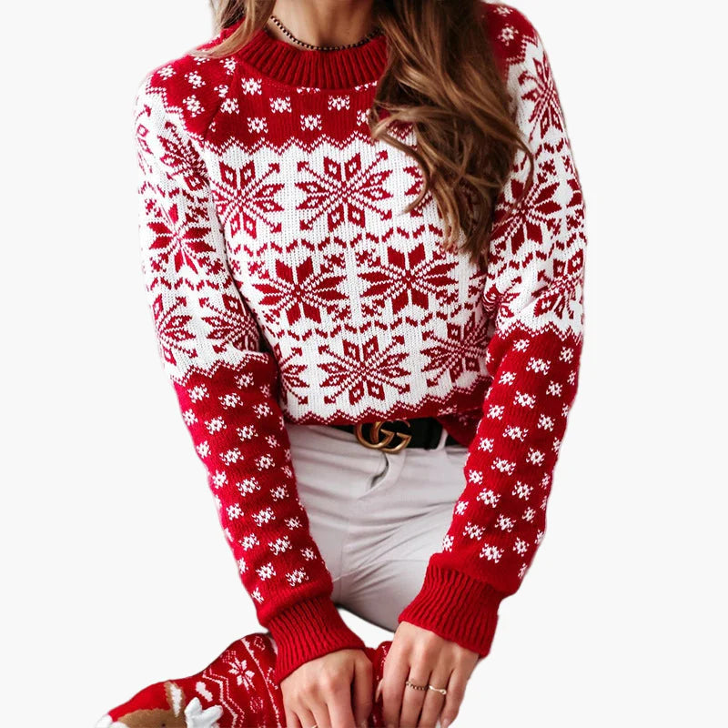 Women's Christmas Sweater Scandinavian Pattern Ideal for Winter and Holidays