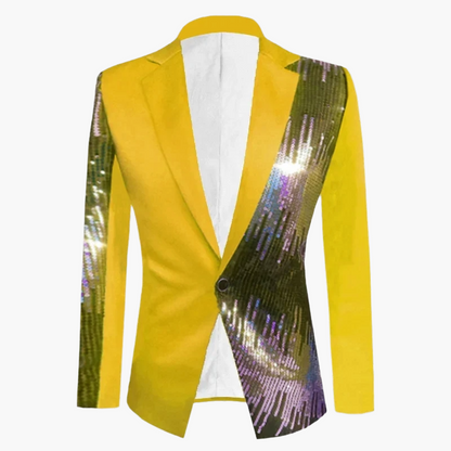 Chaqueta de noche para hombre estilo cabaret chic con lentejuelas – Ideal para fiesta, espectáculo y evento