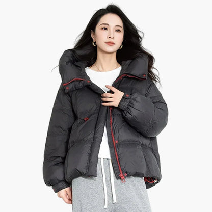 Oversized dunjacka för kvinnor i urban stil för en avslappnad look under vintern