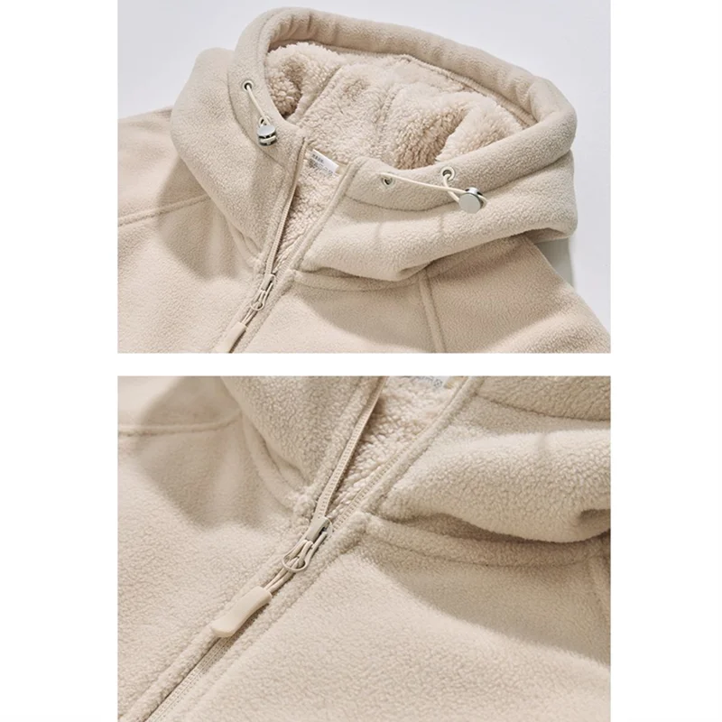 Sweat à capuche zippé doublé polaire pour homme, manches longues, uni, décontracté