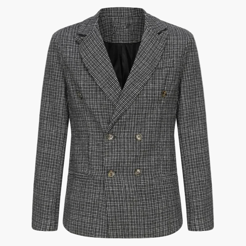 Elegante dubbele herenjas in zakelijke stijl – Modern en verfijnd