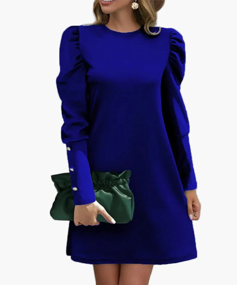 Robe élégante à manches longues bouffantes pour femme – Style chic pour occasions spéciales