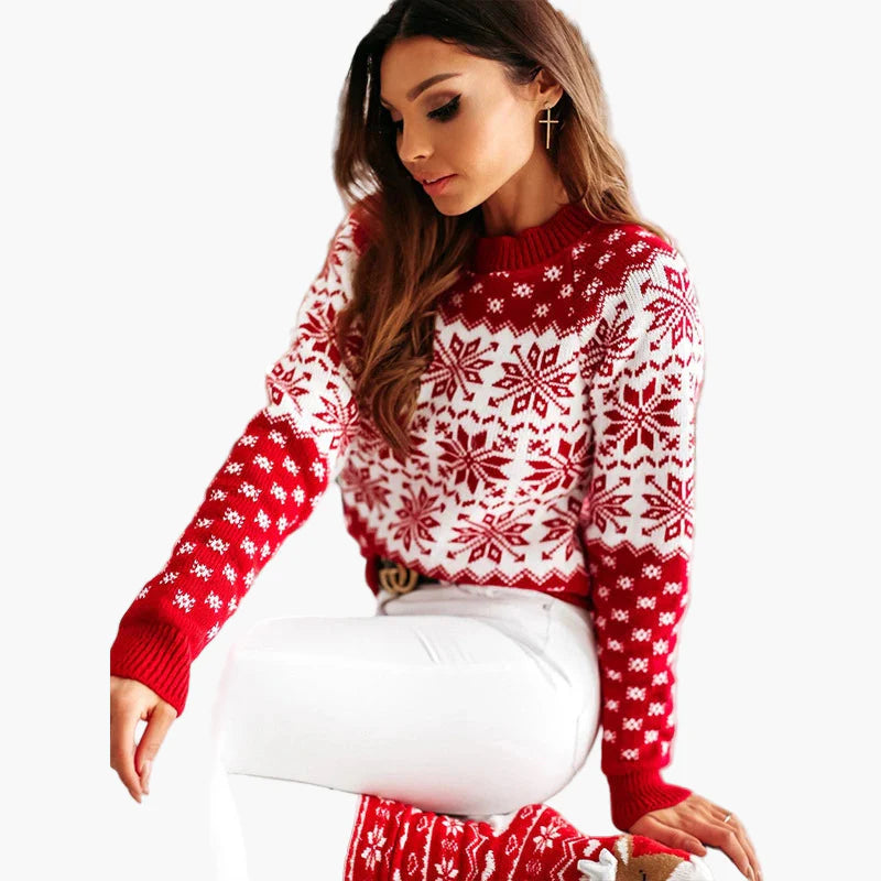 Women's Christmas Sweater Scandinavian Pattern Ideal for Winter and Holidays