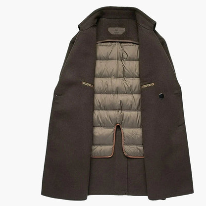 Cappotto Classico Doppiopetto da Uomo Stile Elegante Invernale