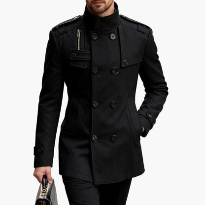 Cappotto caban elegante da uomo, stile urbano chic, perfetto per l'inverno