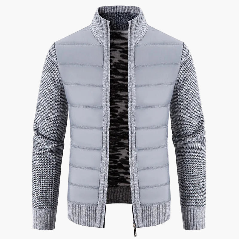 Men's casual urban style long-sleeve jacket with zipper closure