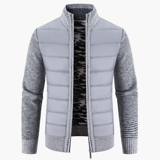 Men's casual urban style long-sleeve jacket with zipper closure