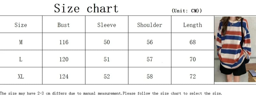 Loose-Fit Striped Long-Sleeve Crew-Neck T-Shirt