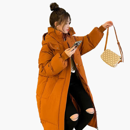 Cappotto lungo piumino oversize donna stile urbano inverno