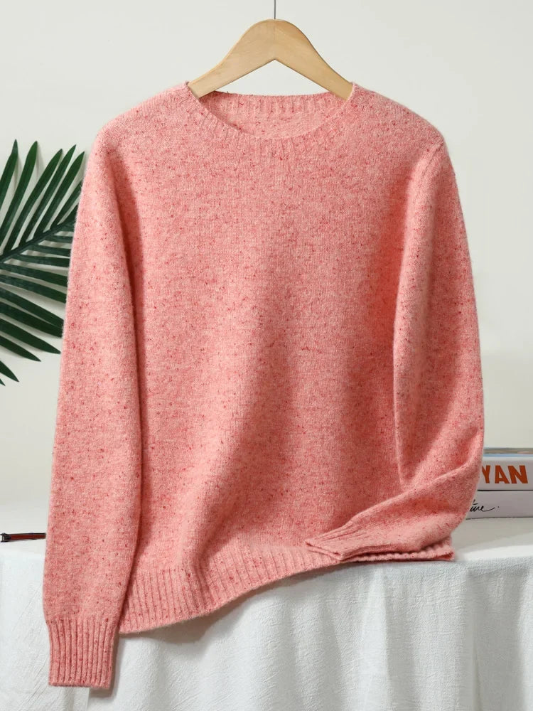 Maglione maculato a maniche lunghe con collo rotondo da uomo o da donna