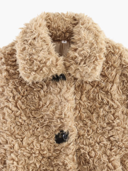 Chaqueta corta para mujer estilo peluche elegante y a la moda para el invierno