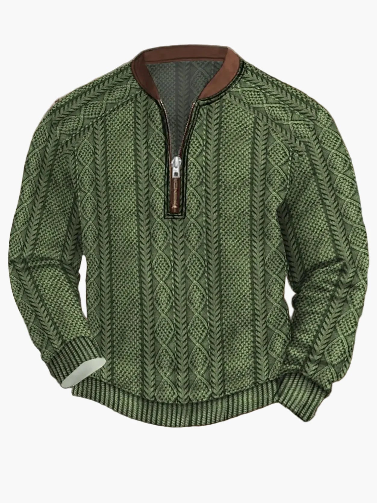 Sweat-shirt homme demi-zip style urbain tendance pour printemps et automne