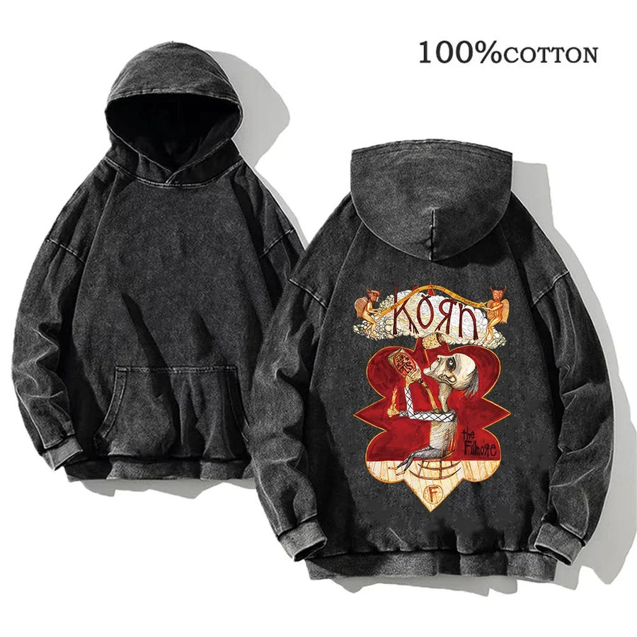 Sweat à Capuche Noir Décontracté à Imprimés Graphiques Variés