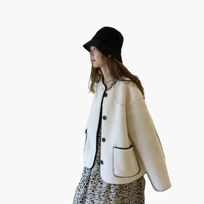 Chaqueta para mujer estilo casual chic otoño invierno - corte oversize de moda