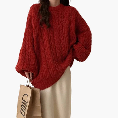 Luźny sweter damski w stylu koreańskim casual – elegancka moda jesień-zima