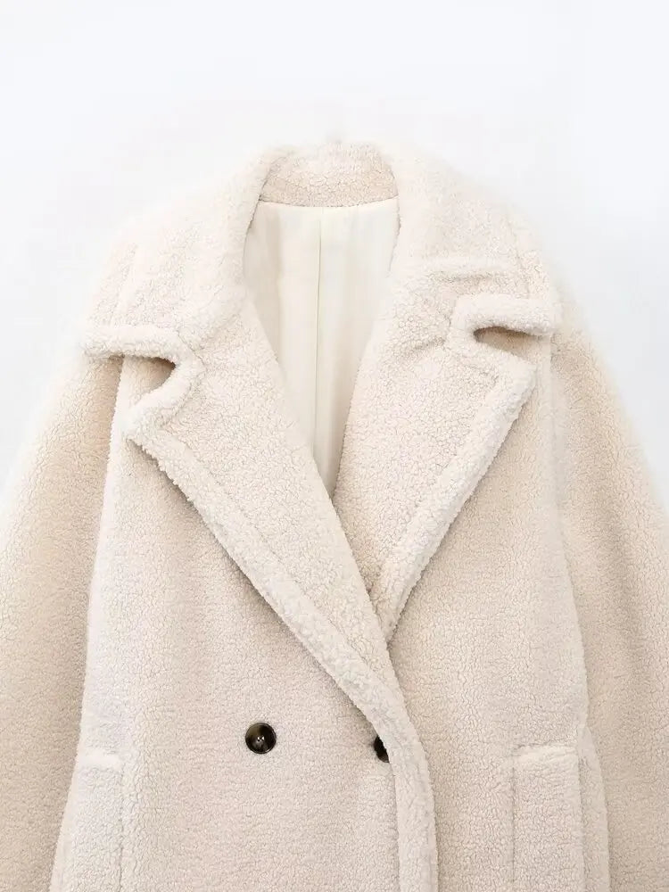 Manteau long femme style oversize élégant pour l'hiver