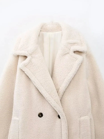 Manteau long femme style oversize élégant pour l'hiver