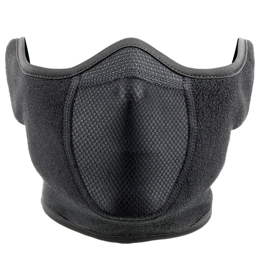 Cache-cou polaire noir et gris pour l'hiver, unisexe, avec zone de respiration en maille