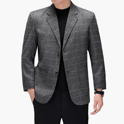 Elegant rutete dressjakke til herre for forretninger og formelle anledninger