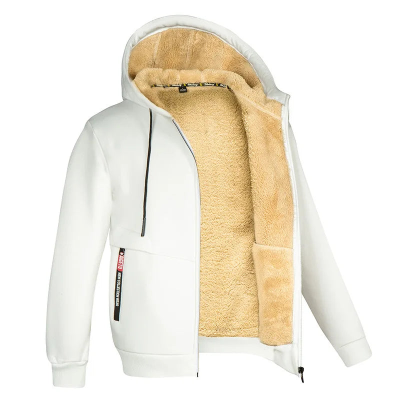 Derek – Zip-hoodie med sherpa-foder för män