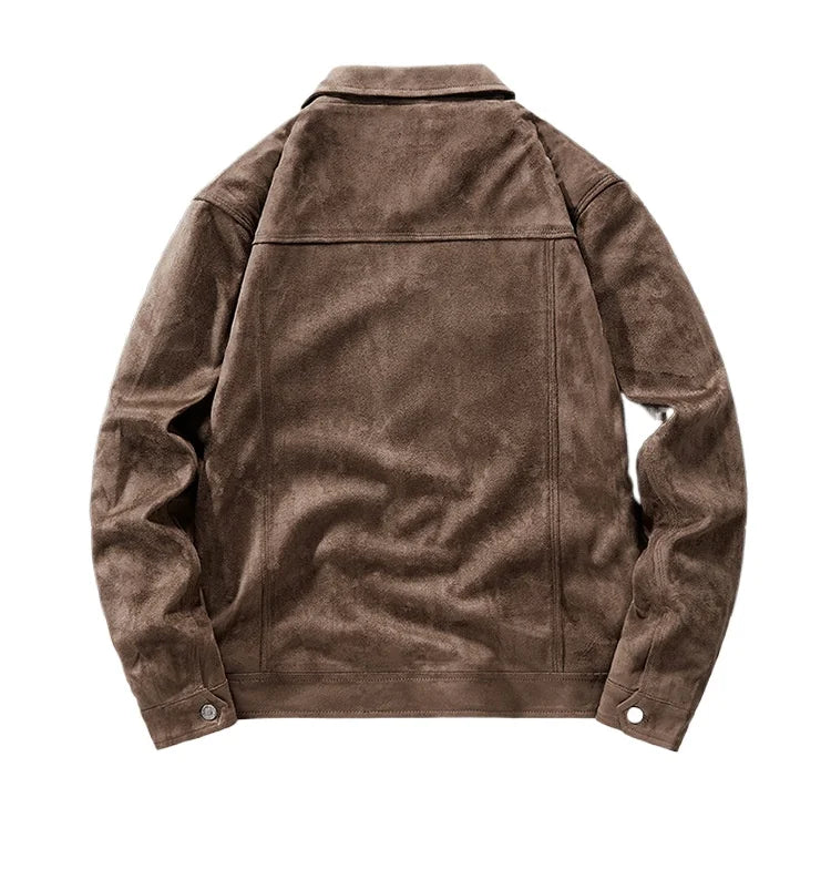 Herrenjacke mit Kunstpelzfutter, Lammfellkragen und Pattentaschen