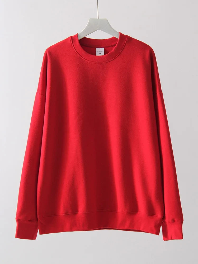 Sweat-shirt basique col rond à manches longues pour homme ou femme
