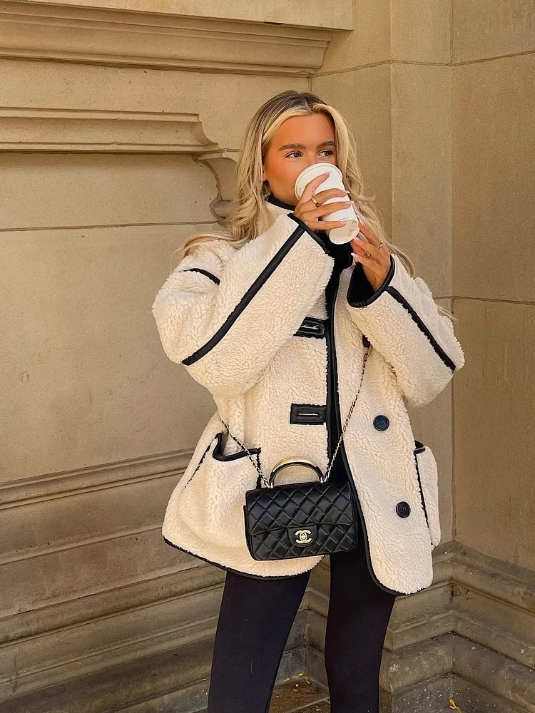 Chaqueta Sobredimensionada para Mujer Estilo Urbano Elegante para Otoño e Invierno