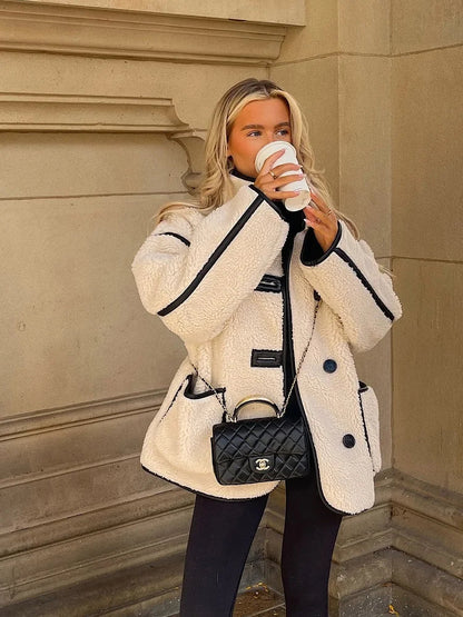 Chaqueta Sobredimensionada para Mujer Estilo Urbano Elegante para Otoño e Invierno