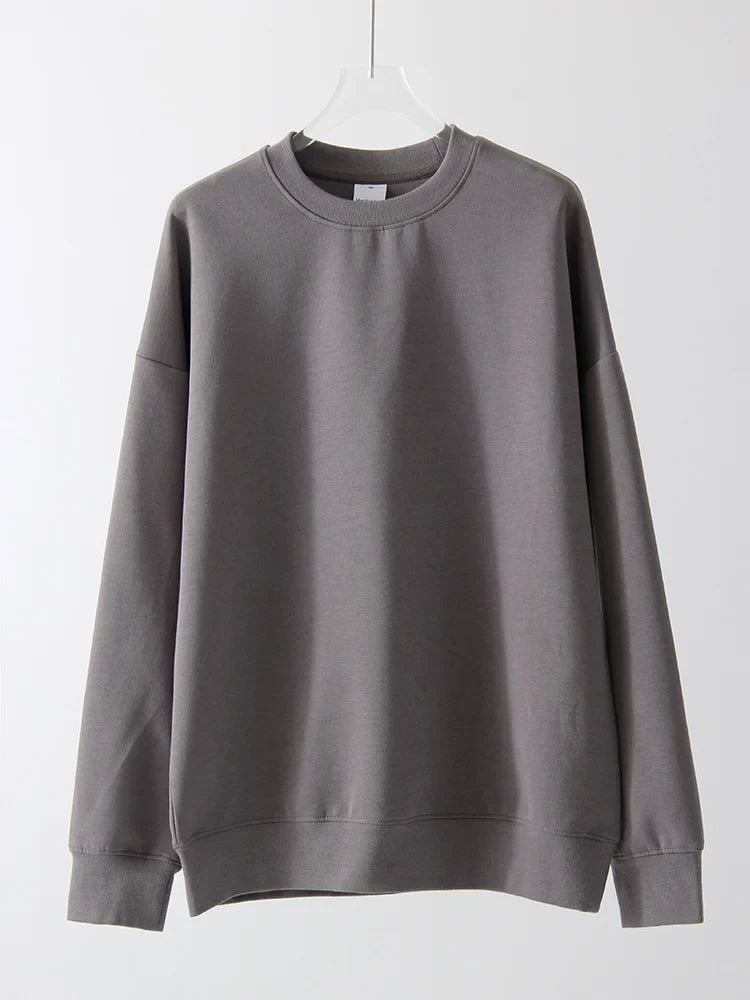 Sweat-shirt basique col rond à manches longues pour homme ou femme