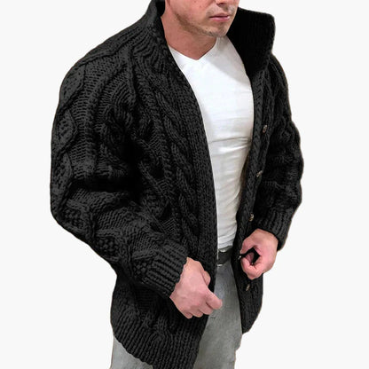 Cardigan spesso a trecce da uomo – Stile casual ed elegante, ideale per l'autunno e l'inverno